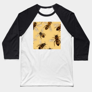 Honeycomb and Bee Pattern 19 Baseball T-Shirt